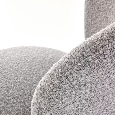 Chaise de bar moderne en tissu gris avec pieds en métal thermolaqué