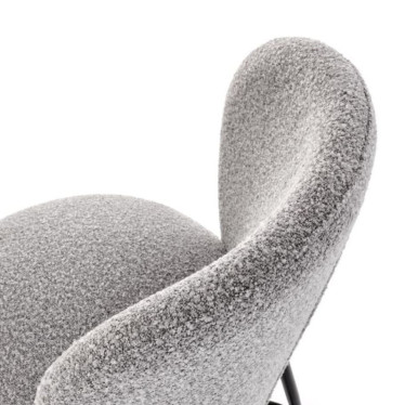 Zoom finitions tissu gris chiné et courbe design chaise ROCKIN