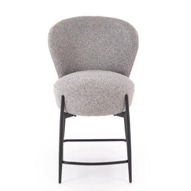 Chaise de bar moderne en tissu bouclé gris style contemporain ROCKIN