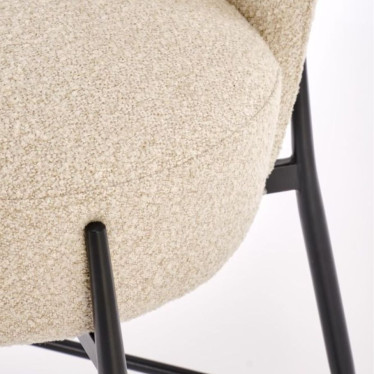 Détail fixation pieds métal noir et revêtement textile beige ROCKIN