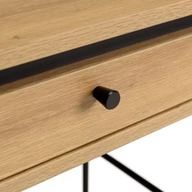 Bureau ovale industriel 120 x 60 cm - Métal et Bois - Renaud