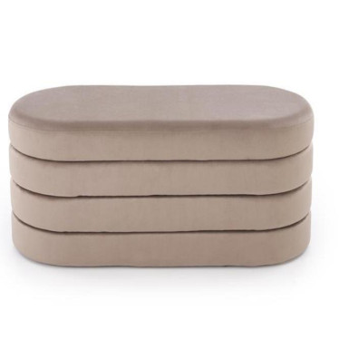 Bout de lit velours beige Bench design scandinave avec coffre