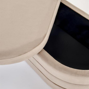 Banc couleur beige en velours avec coffre de rangement BENCH