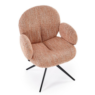 Chaise pivotante moderne Andrea en tissu chiné couleur cannelle