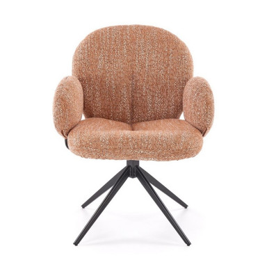 Vue de face du fauteuil de bureau pivotant Andrea cannelle