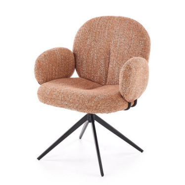 Chaise design pivotante en tissu chine cannelle Andrea