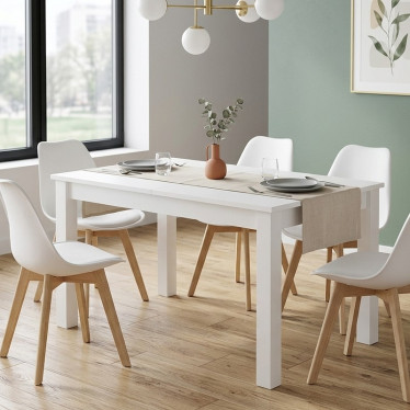 Petite table a manger blanche extensible Arzal