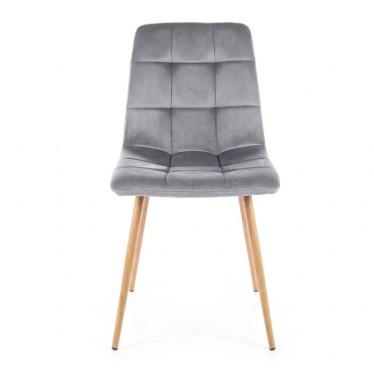 Chaise scandinave grise en velour Frigg