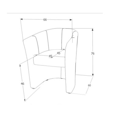 Schéma technique avec les dimensions du fauteuil cabriolet Tisso