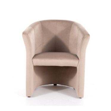 Fauteuil cabriolet, confort, pieds en wengé, revêtement velours beige