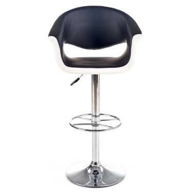 Assise ergonomique bicolore et repose-pieds circulaire en métal brillant Doug