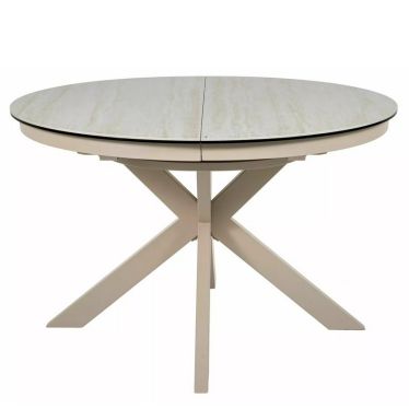 Table à manger extensible en céramique pied métal en X