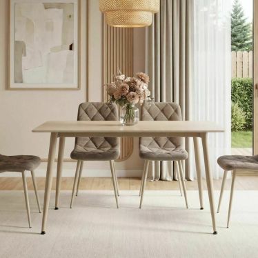 Table à manger design moderne 130x70 cm avec chaises assorties