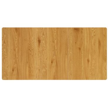 Vue de dessus rapprochée du plateau en MDF couleur chêne doré