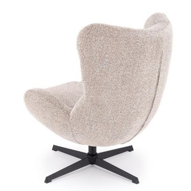 Coque enveloppante du fauteuil œuf Ronan en tissu beige - vue de dos