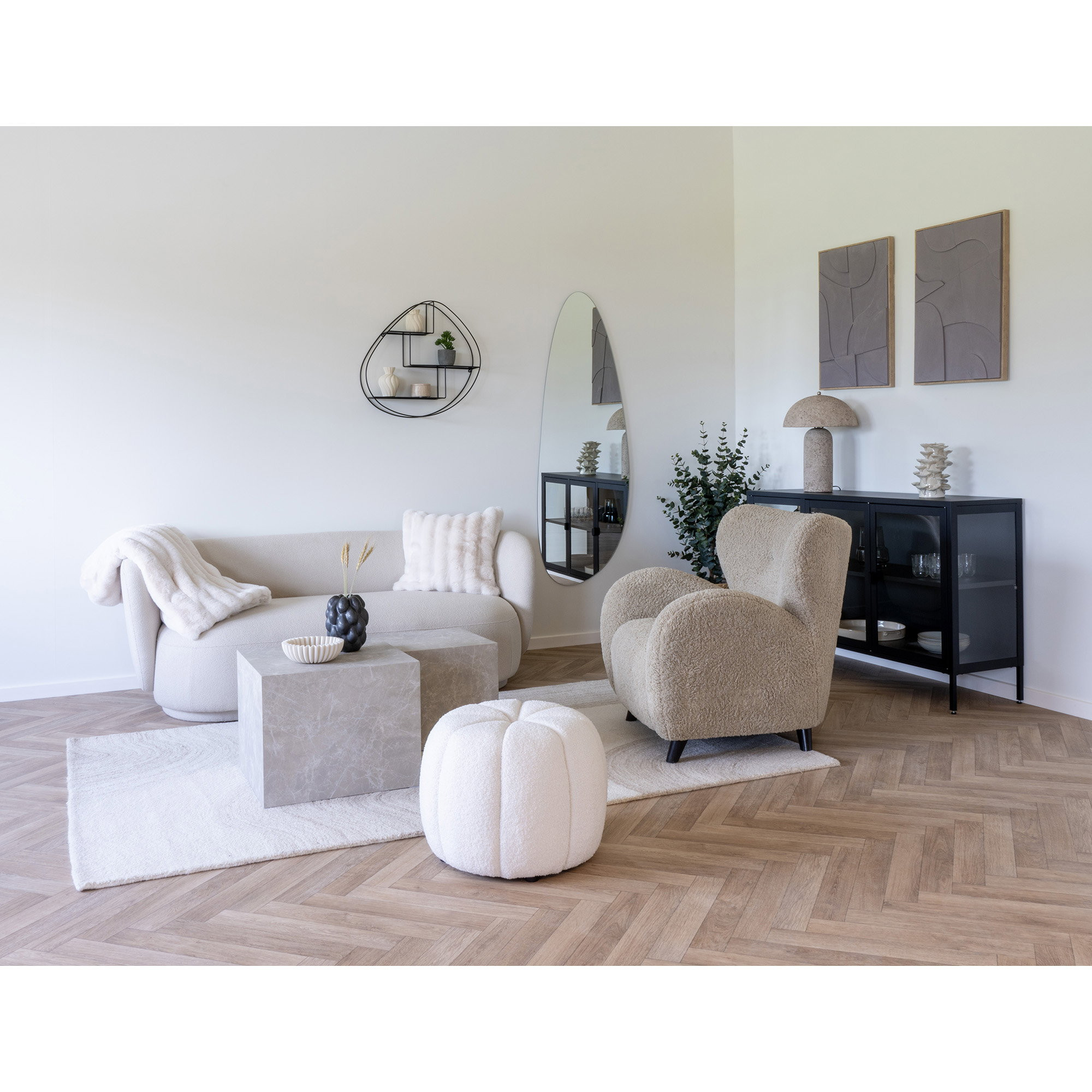 Roald Rug - Rug, hand tufted, light brown/ivory 200x300 cm