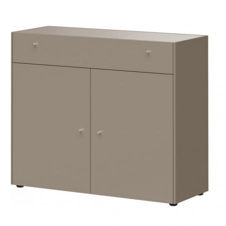 Commode 2 portes 1 tiroir gris pierre HEAVY