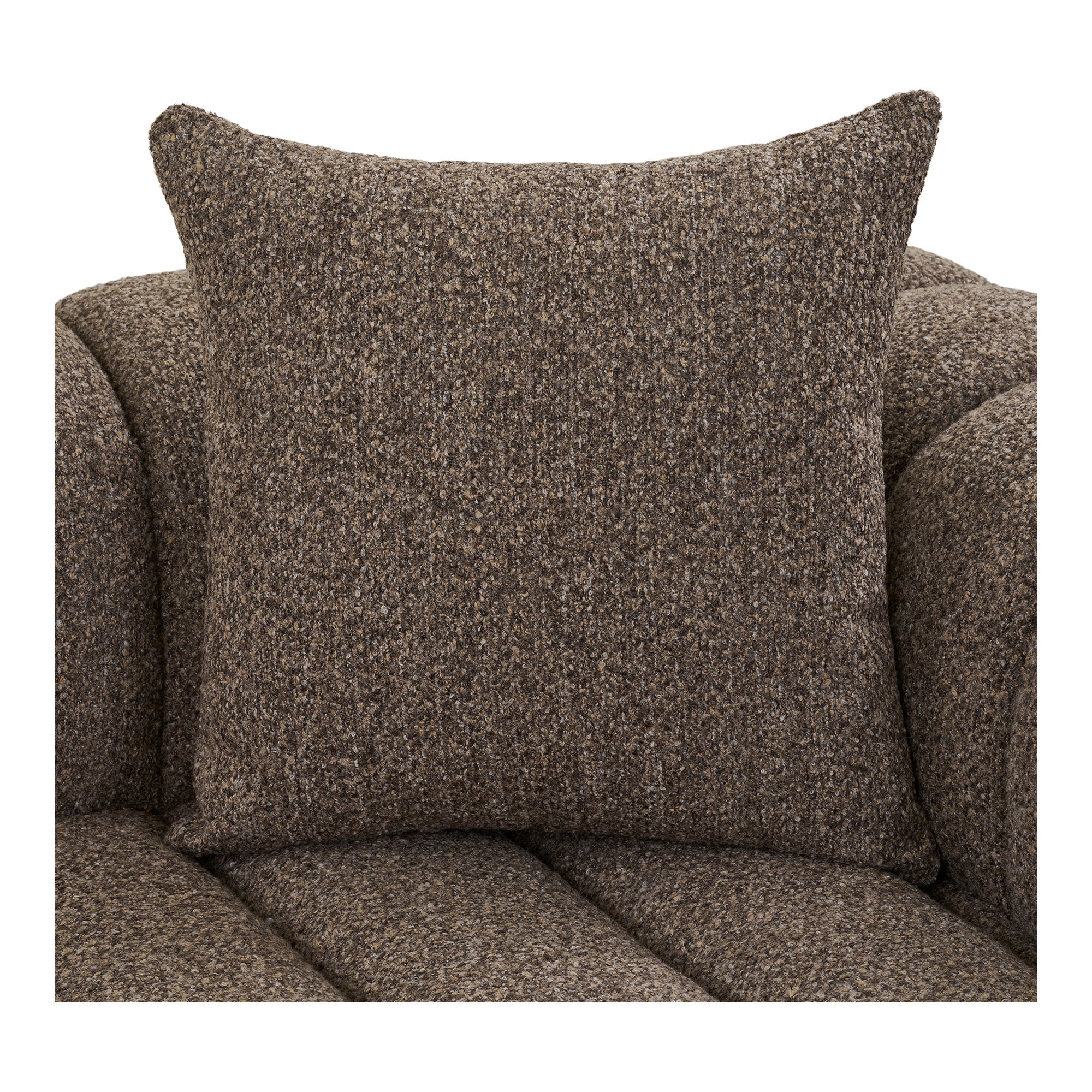 Coussin carré en tissu marron texturé pour canapé moderne Farah