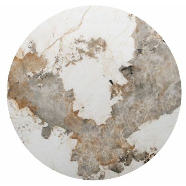 Plateau céramique effet marbre de la table basse ronde Selma, vue de dessus