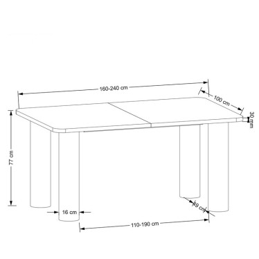 Table à manger design plaquée chêne clair, rectangulaire, verni