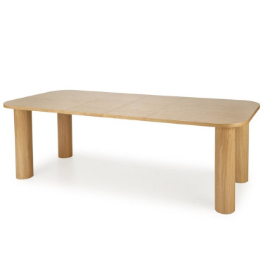 Table a manger 240 x 100 cm placage chêne et pieds colonne Marthe