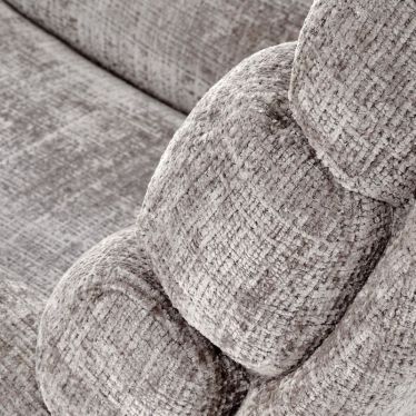 Gros plan sur le revêtement en tissu gris texturé de haute qualité du rocking-chair Leonce