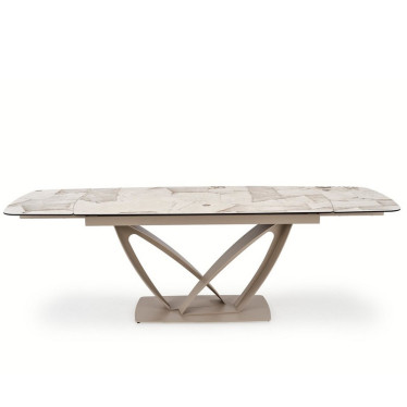 Table extensible céramique marbre beige Benie | So Inside