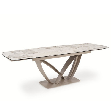 Table extensible céramique marbre beige Benie | So Inside