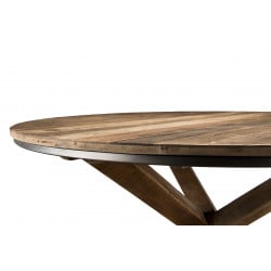 Table à manger ronde design industriel 130cm Tinesixe