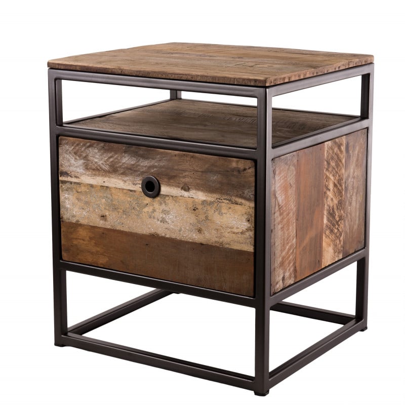Table d'appoint style industriel 47x40cm Tinesixe