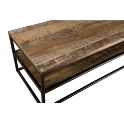Table basse rectangulaire design industriel 150x50cm  Tinesixe