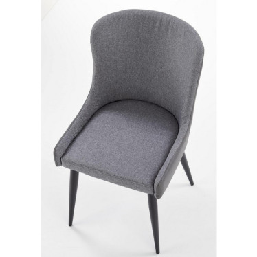 Chaise grise bi-matière avec pieds métal noir Steel