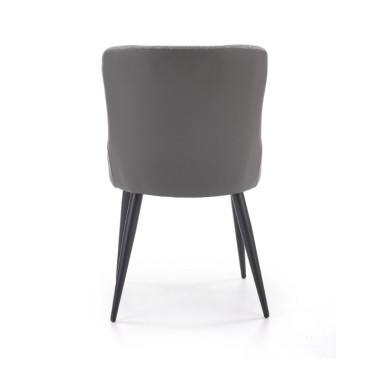 Chaise grise bi-matière avec pieds métal noir Steel