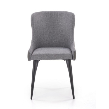 Chaise grise bi-matière avec pieds métal noir Steel