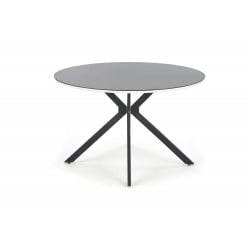 Table ronde 120 cm noir laqué avec liseret blanc Shiny