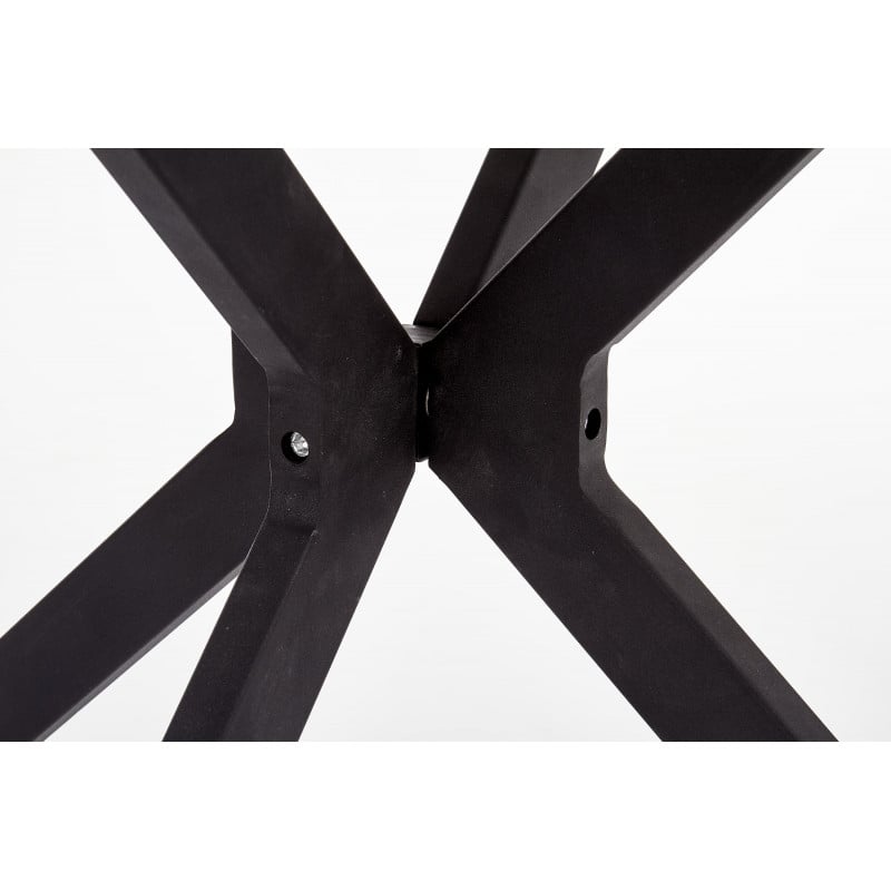 Table ronde 120 cm noir laqué avec liseret blanc Shiny