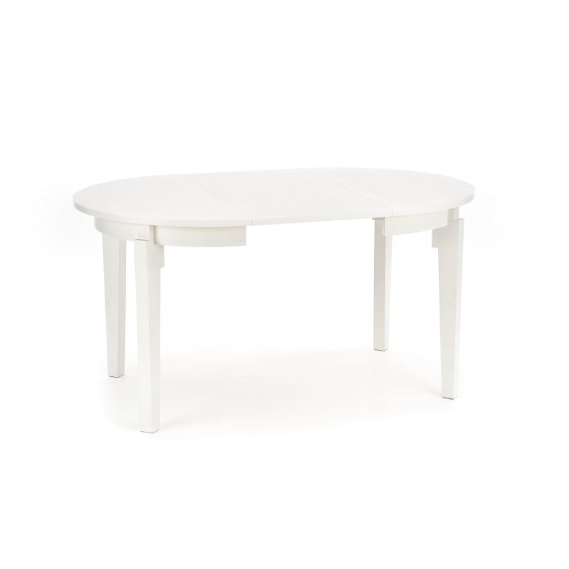 Table ronde extensible blanche en bois massif Cox