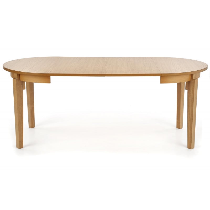 Table ronde extensible placage bois hêtre / chêne doré Cox