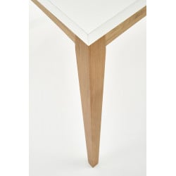 Table carrée 80x80 cm blanche et bois Norway