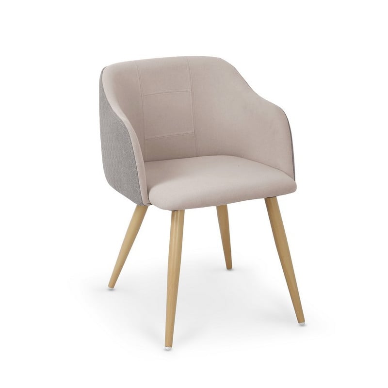Chaise confort design scandinave gris et beige Javier