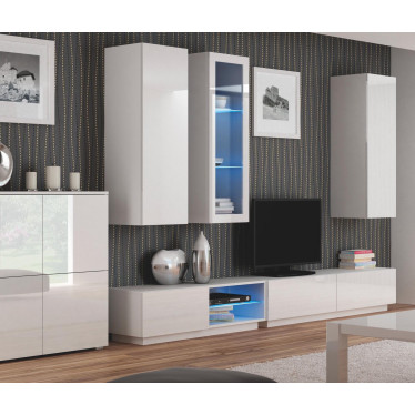 Meuble de rangement laqué blanc Trevise dans un intérieur moderne chic