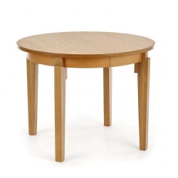 Table ronde extensible placage bois hêtre / chêne doré Cox