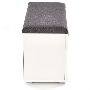 Banc de rangement chaussures blanc compact pour couloir et entrée Elsa