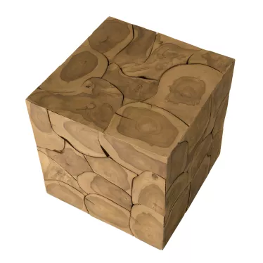 Cube 40x40cm Teck nature