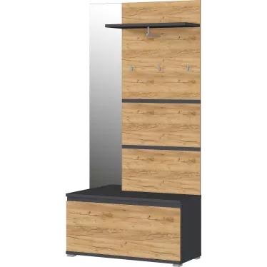 Vestiaire d'entrée design avec banc et rangement chaussures - CHICAGO