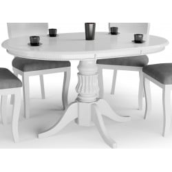 Table blanche ronde extensible avec pied central Windsor