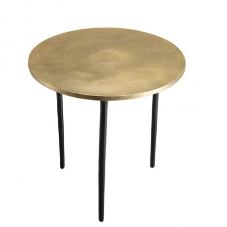 Table d'appoint ronde avec plateau 51 cm en aluminium doré ELEGANCE