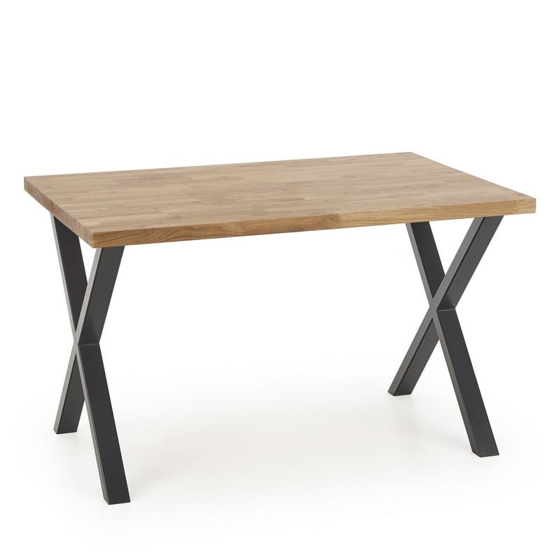 Table a manger extensible en chêne massif et métal Vinus