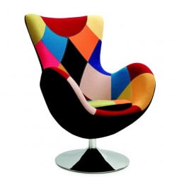 Fauteuil oeuf patchwork style Arne Jacobsen