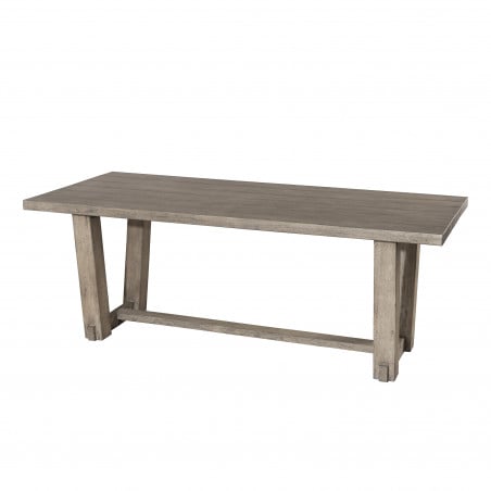 Table de jardin rectangulaire en bois de teck teinté gris Citadine